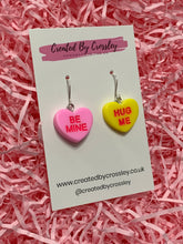 Load image into Gallery viewer, Sweetheart Quote Heart Charm Earrings
