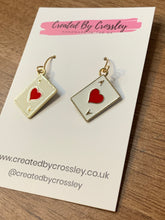 Load image into Gallery viewer, Ace of Hearts Card Charm Earrings
