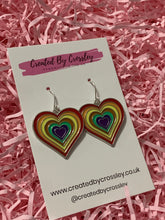 Load image into Gallery viewer, Rainbow Heart Charm Earrings

