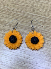 Load image into Gallery viewer, Yellow Sunflower Charm Earrings
