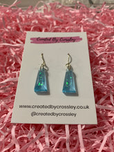 Load image into Gallery viewer, Sparkly Blue Resin Earrings
