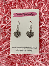 Load image into Gallery viewer, Detailed Heart Charm Earrings

