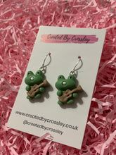 Load image into Gallery viewer, Guitar Frog Charm Earrings
