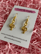 Load image into Gallery viewer, Simple Treble Clef Charm Earrings
