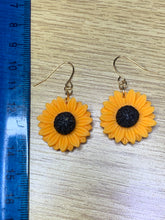 Load image into Gallery viewer, Yellow Sunflower Charm Earrings
