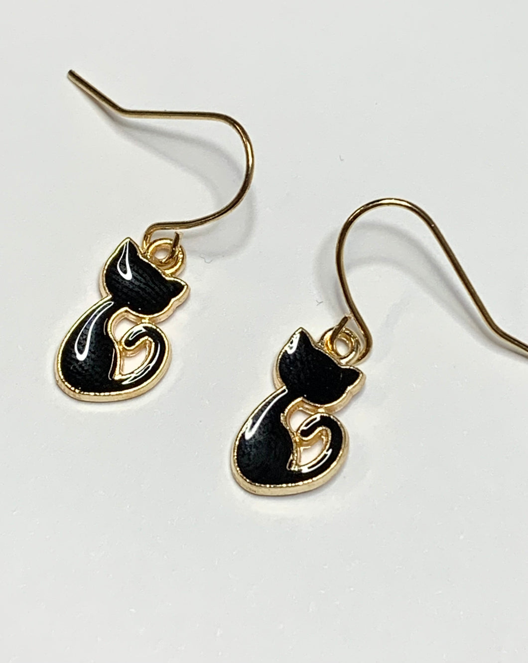 Silhouette Cat Charm Earrings