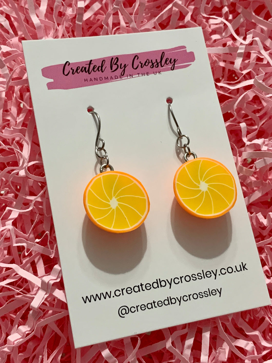 Orange Slice charm Earrings