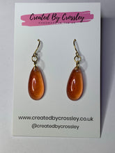 Load image into Gallery viewer, Amber Resin Dangle Earrings
