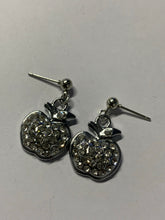 Load image into Gallery viewer, Sparkly Apple Charm Stud Earrings
