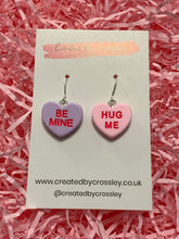 Load image into Gallery viewer, Sweetheart Quote Heart Charm Earrings
