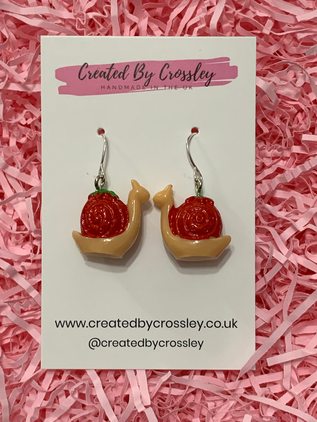 Strawberry Snails Charm Earrings