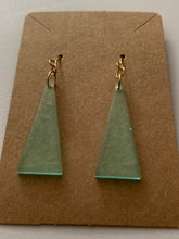 Load image into Gallery viewer, Green Triangle Earrings
