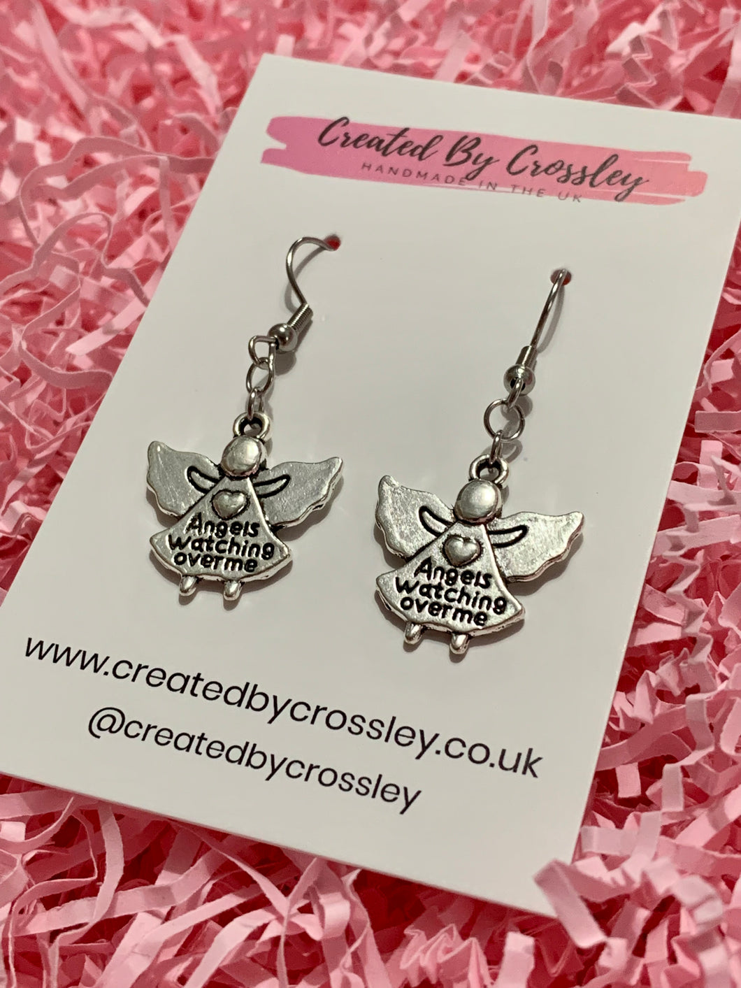 Detailed Angel Charm Earrings