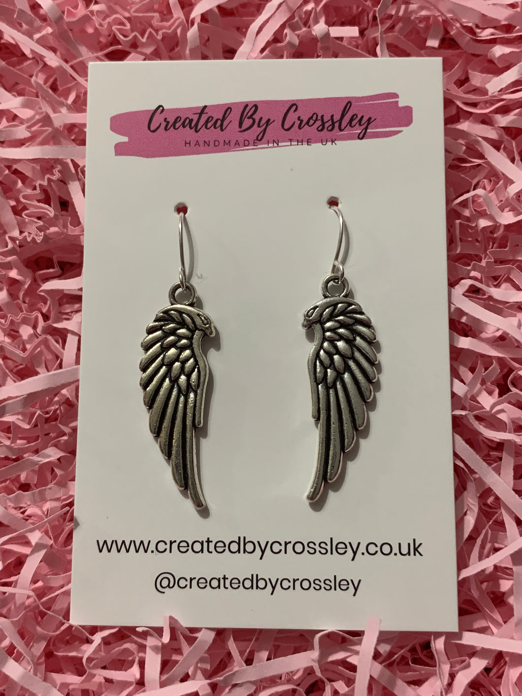 Large Wing Charm Earrings