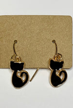 Load image into Gallery viewer, Silhouette Cat Charm Earrings
