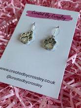 Load image into Gallery viewer, Textured Paw Print Charm Earrings
