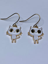 Load image into Gallery viewer, White Cat Charm Earrings
