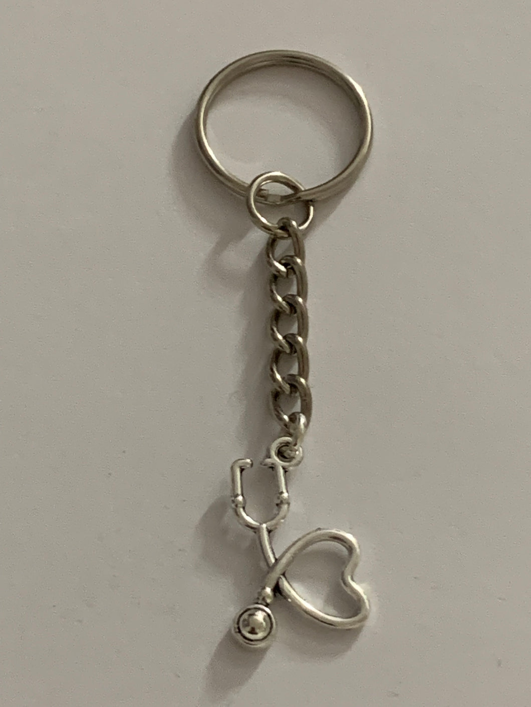 Heart Stethoscope Charm Keyring