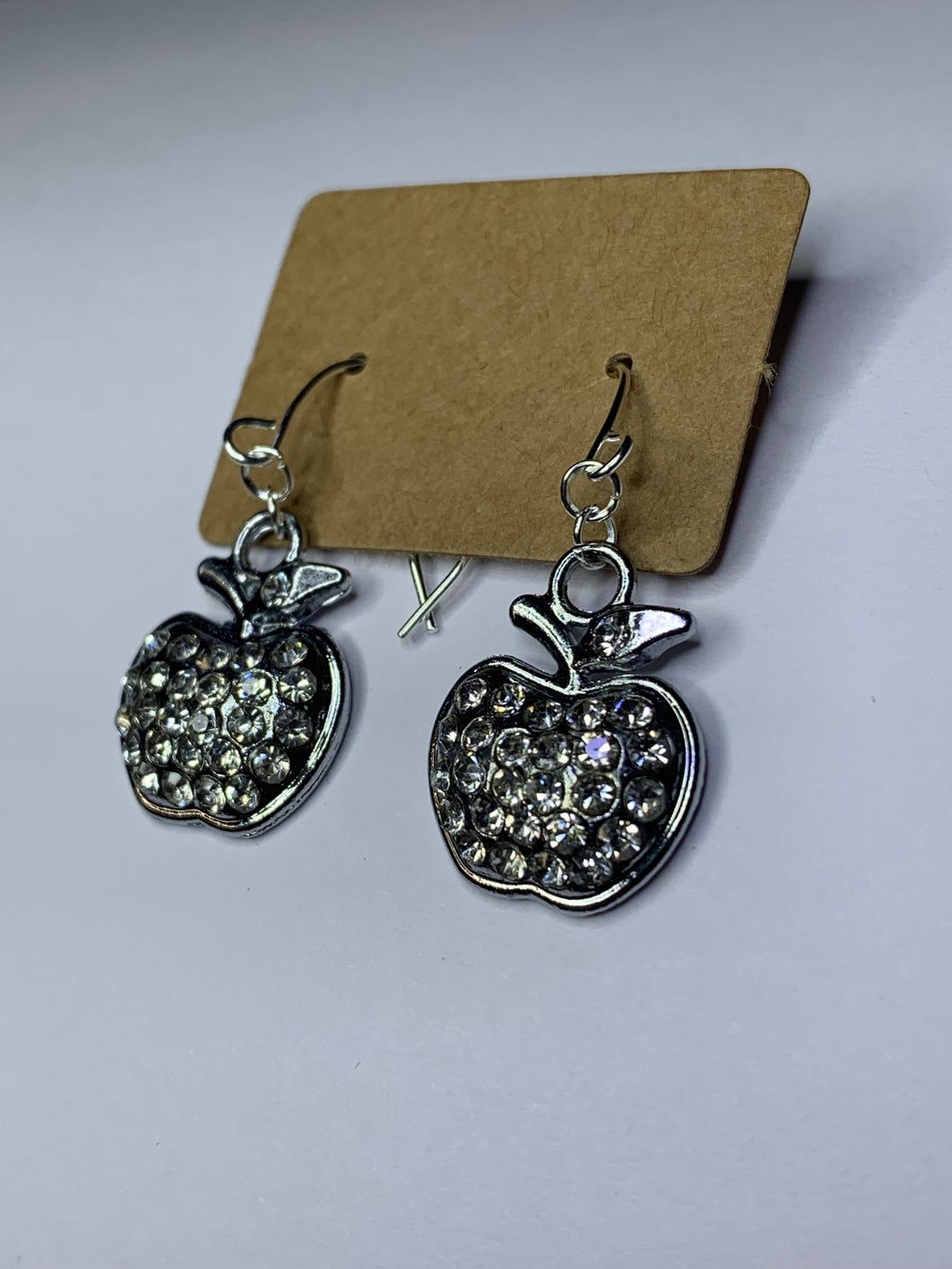 Sparkly Apple Charm Earrings