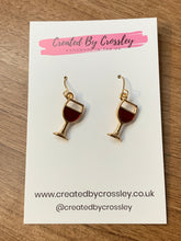 Load image into Gallery viewer, Red Wine Charm Earrings
