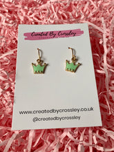 Load image into Gallery viewer, Mini Crown Charm Earrings
