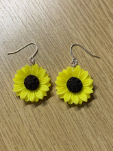 Load image into Gallery viewer, Yellow Sunflower Charm Earrings
