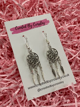 Load image into Gallery viewer, Feather Dreamcatcher Charm Earrings
