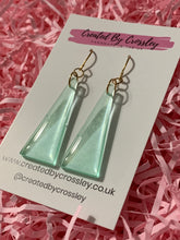 Load image into Gallery viewer, Green Triangle Earrings
