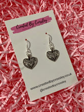 Load image into Gallery viewer, Detailed Heart Charm Earrings
