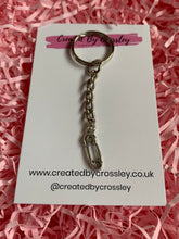 Load image into Gallery viewer, Baby Nappy Pin Charm Keyring
