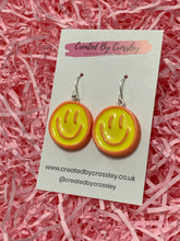 Load image into Gallery viewer, Smiley Face Charm Earrings
