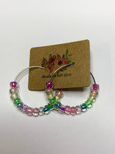 Load image into Gallery viewer, Rainbow Beaded Hoop Earrings
