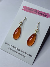 Load image into Gallery viewer, Amber Resin Dangle Earrings
