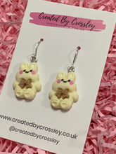 Load image into Gallery viewer, Bowtie Bunny Rabbit Charm Earrings
