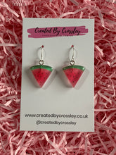 Load image into Gallery viewer, Watermelon Triangle Charm Earrings
