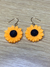 Load image into Gallery viewer, Yellow Sunflower Charm Earrings
