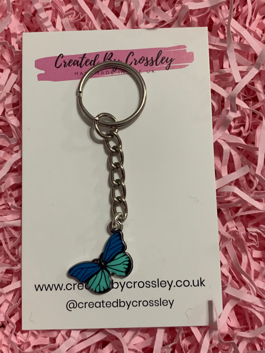 Two tone Butterfly Keyring