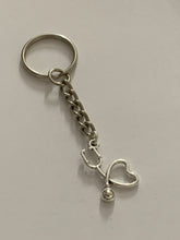 Load image into Gallery viewer, Heart Stethoscope Charm Keyring
