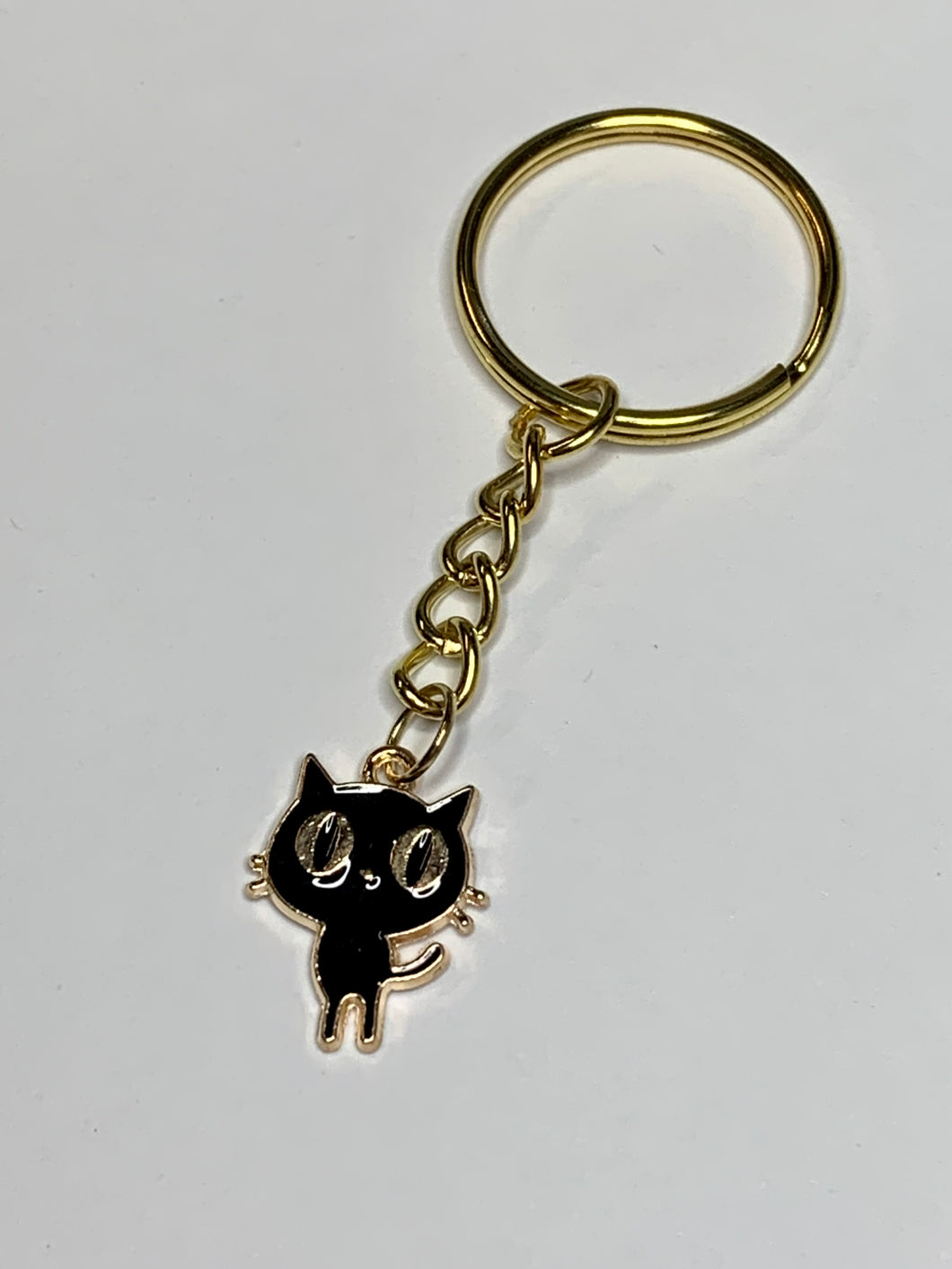 Black Cat Charm Keyring