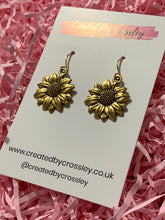 Load image into Gallery viewer, Sunflower Charm Earrings
