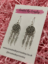 Load image into Gallery viewer, Feather Dreamcatcher Charm Earrings
