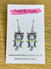 Load image into Gallery viewer, Colourful Cat Charm Earrings
