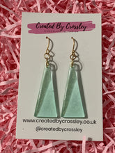 Load image into Gallery viewer, Green Triangle Earrings
