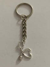 Load image into Gallery viewer, Heart Stethoscope Charm Keyring
