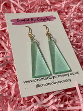 Load image into Gallery viewer, Green Triangle Earrings
