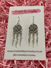 Load image into Gallery viewer, Feather Dreamcatcher Charm Earrings
