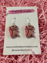 Load image into Gallery viewer, Purple Dinosaur Charm Earrings
