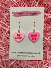 Load image into Gallery viewer, Sweetheart Quote Heart Charm Earrings
