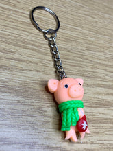 Load image into Gallery viewer, Cosy Pig Keyring
