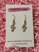 Load image into Gallery viewer, Treble Clef Charm Earrings
